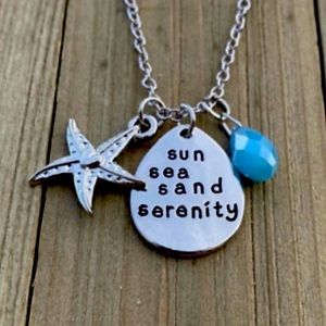 Sun Sea Sand Serenity Charm Necklace